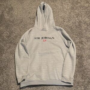 Jordan Gray Hoodie with White Pattern